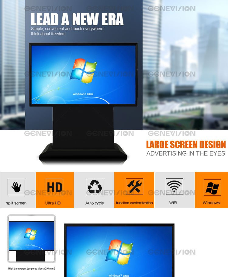 82 inch loop video free holder LCD touch screen digital signage media Wireless free app for android Kiosk advertising display