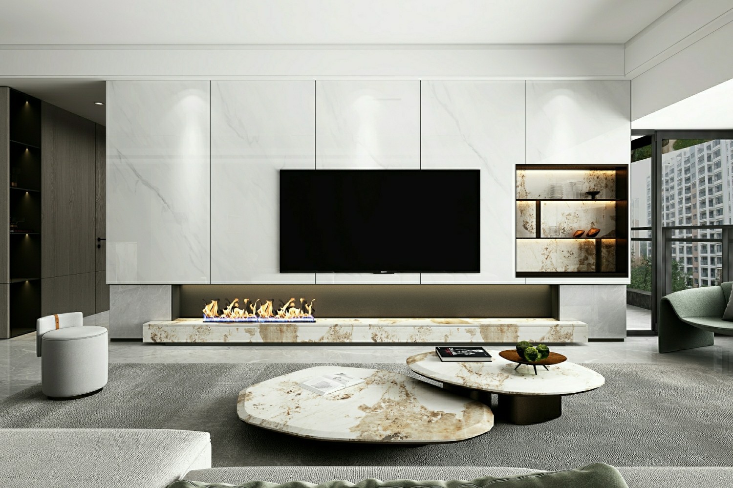 Outdoor Floor Non-Slip Tiles For Building And 900x1800x9mm White Polished Glazed Porcelain Tile For Kitchen And Hotel