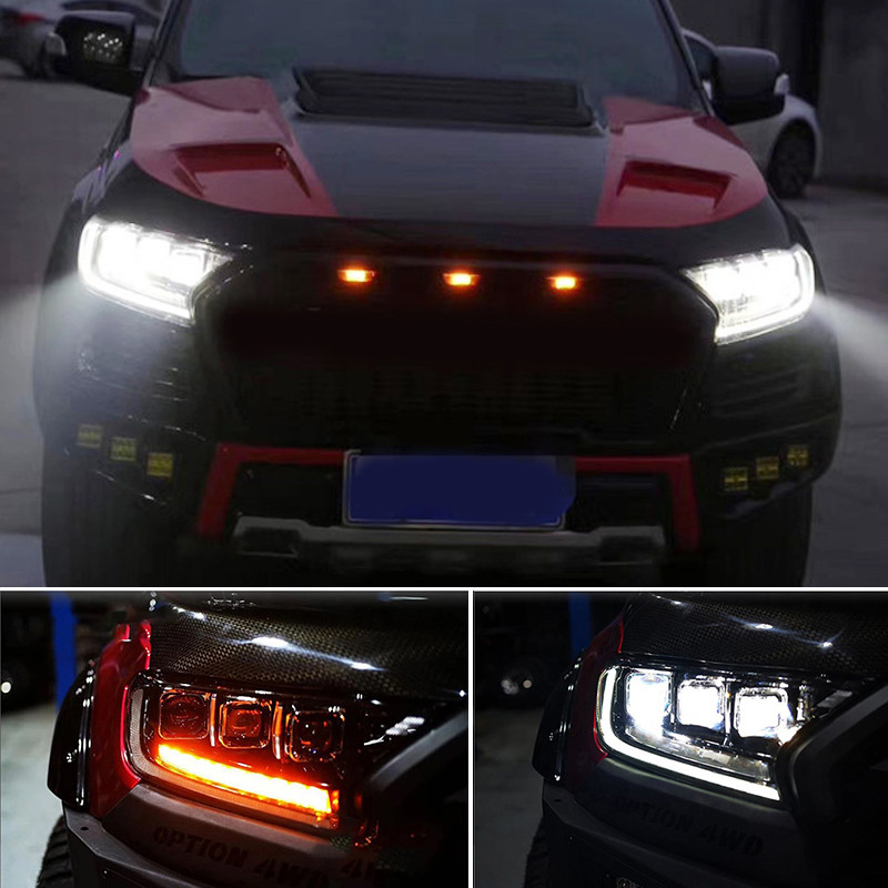 6000K 3 Len Projector Headlight Tail Light For Ford Ranger T7 T8