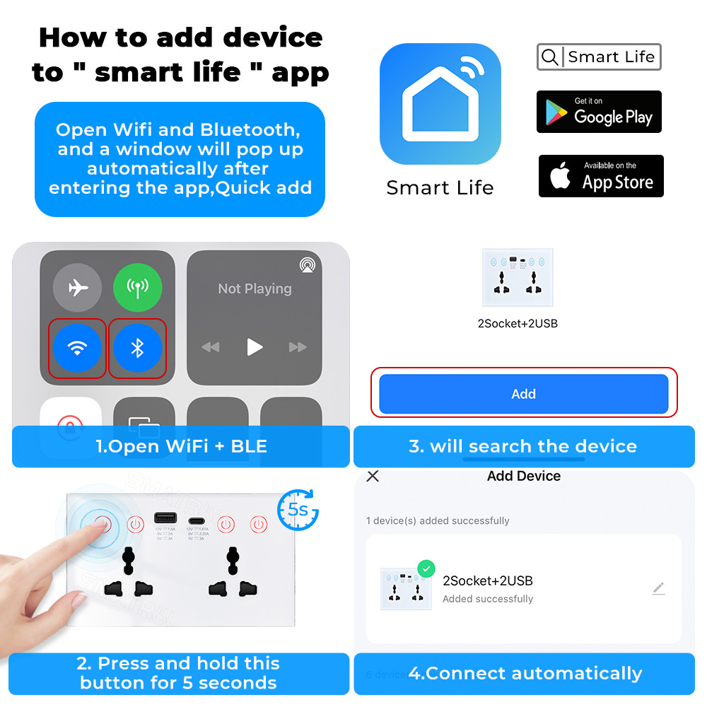 Tuya Smart Wall Socket voice control WIFI Alexa Power Monitor Home Automation US EU UK Plug USB Type-C socket 10A