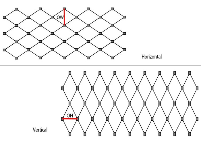 Flexible Diamond 7 × 7 Stainless Steel Ferrule Rope Mesh Fence For Safety Net