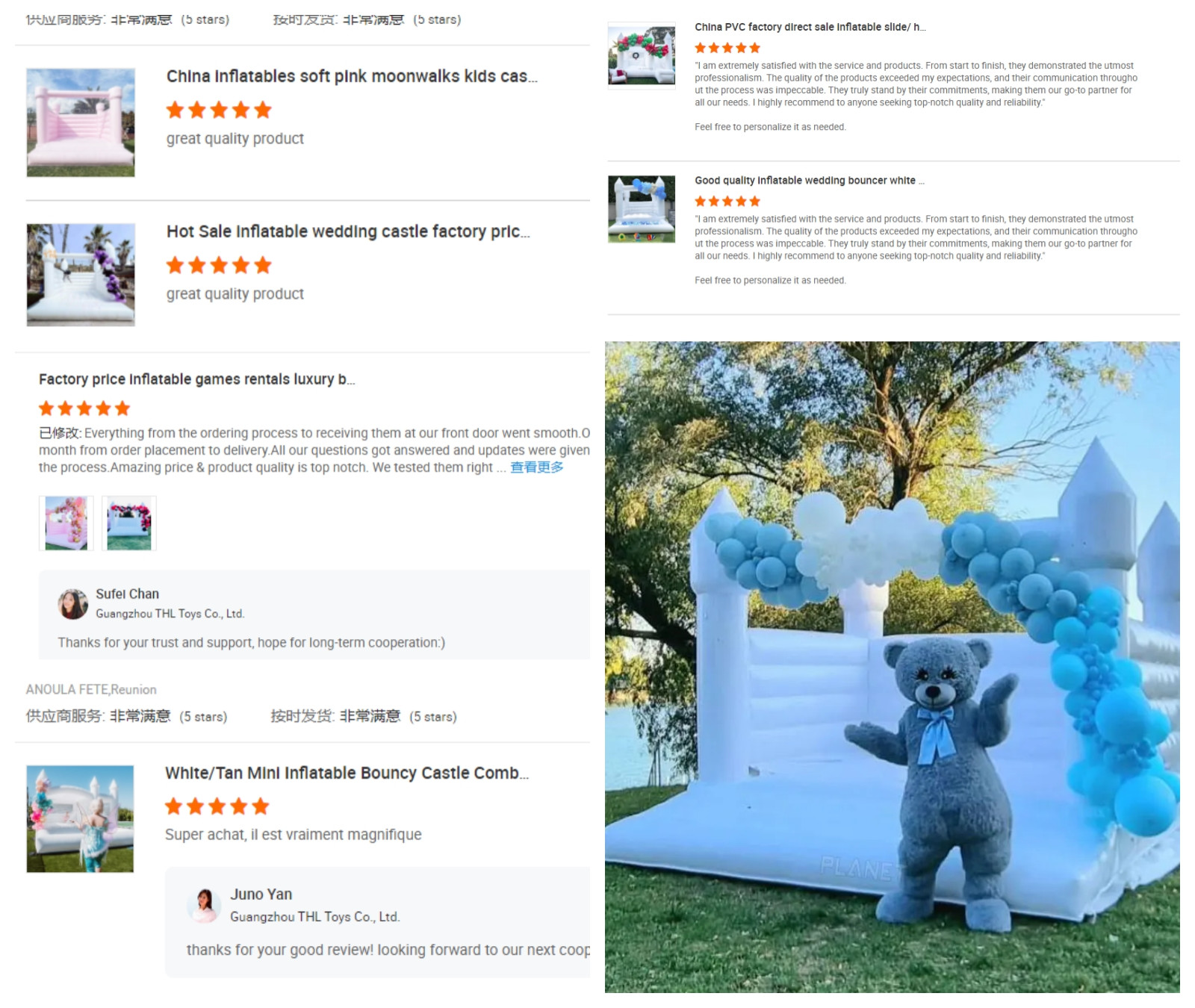 Commercial Grade Light Pastel Color Bounce House Inflatable Jumping White Bouncy