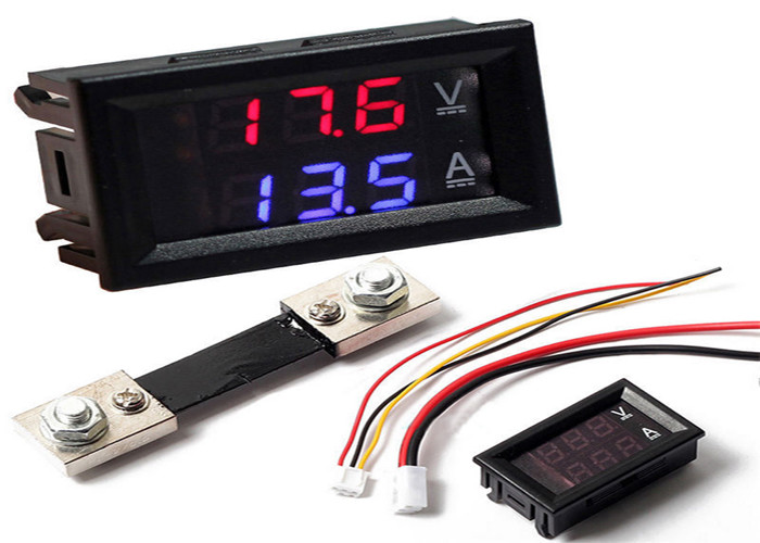 DC 0 - 100V / 50A Ampere Meter Digital Red Blue Dual Color For Current Voltage Measurement