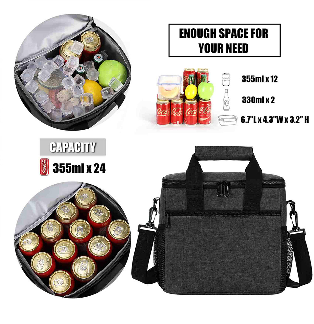 24 Can Insulated Cooler Tote Bag For Outdoor Picnic