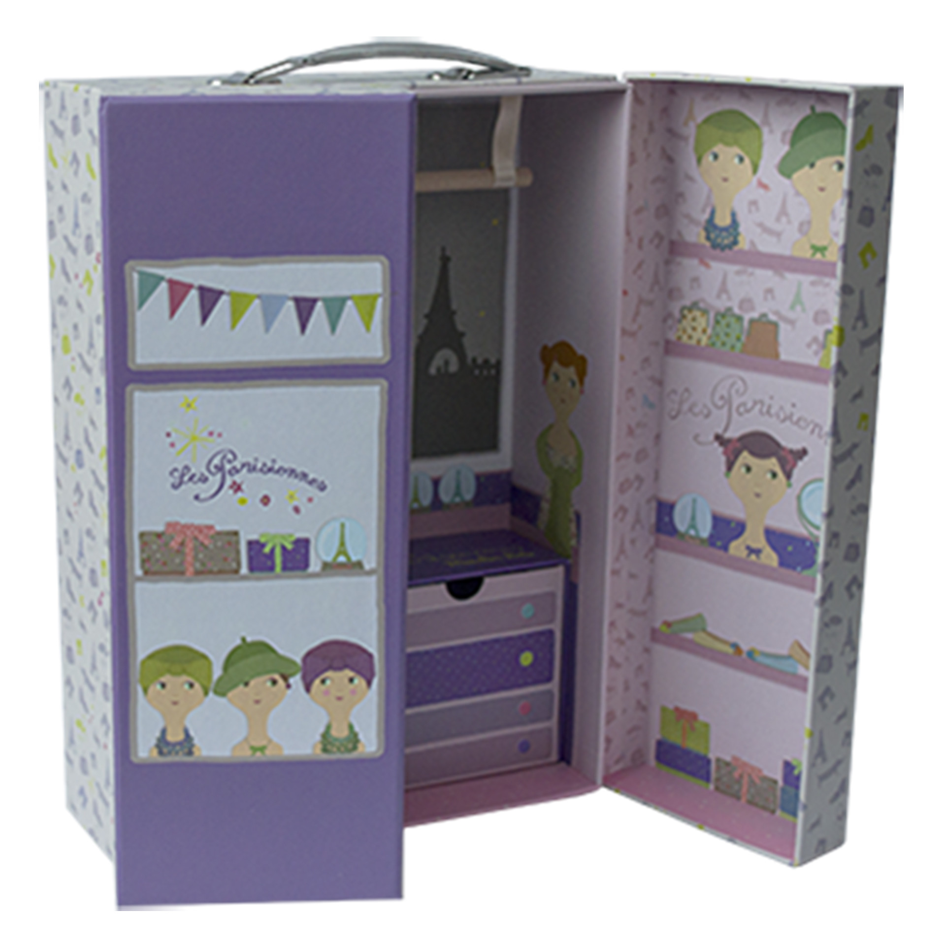 Drawer And Lid Hinged Base With Extend Flap Two In One Hard Card Toy Packaging
