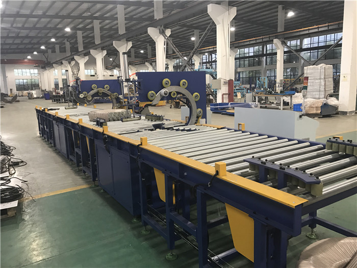 Easy Opertation Horizontal Tyre Packaging Machine GW300 1.5kw With Motor Conveyor