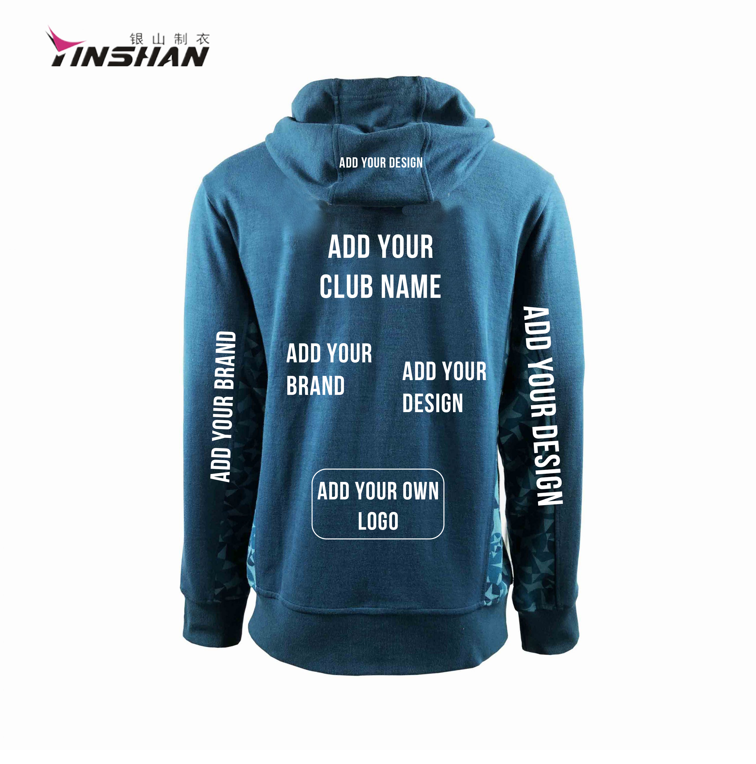 Polyester/Cotton Fleece Print Pattern Custom Logo Long Sleeve Zip Up Hoodies for Men
