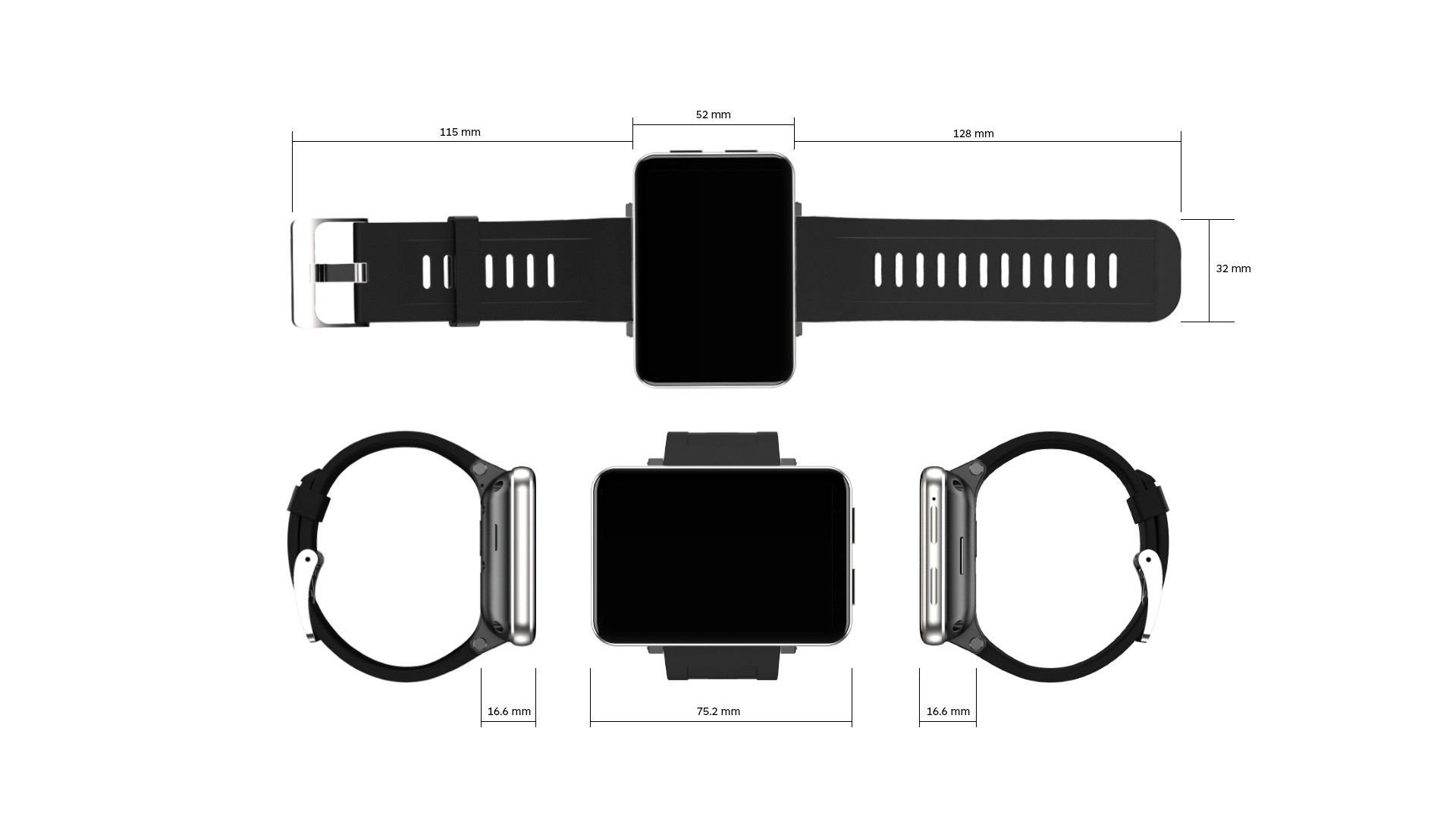 DM100 4G Nano SIM Card 2.886inch Big Screen Android Smart Watch Mobile Phone Man Woman 3GB+32GB Camera GPS 480*640P Smar