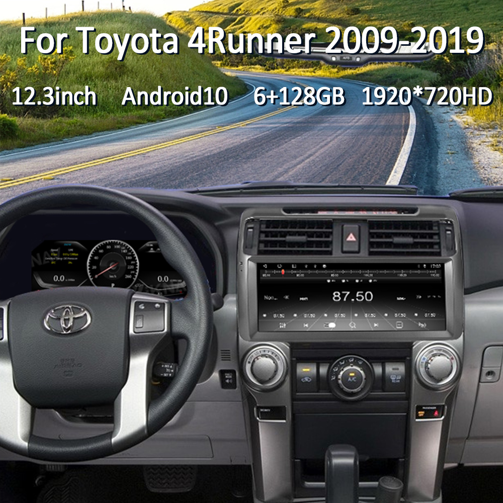 12.3 inch Touch Screen Stereo For 2009-2019 Toyota 4Runner Multimedia Player Stereo GPS Navigation wireless Carplay