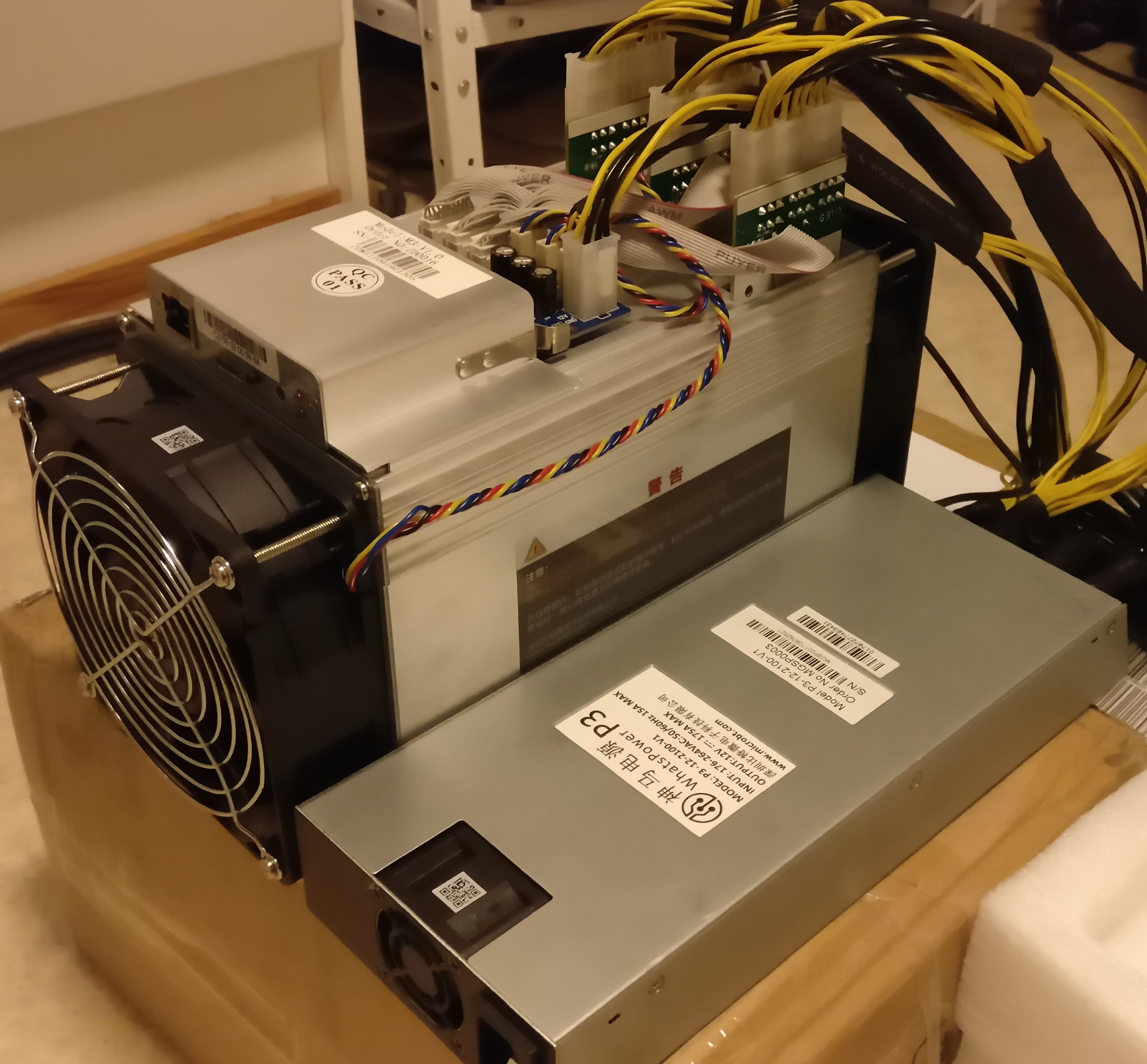 Bitcoin mining Whatsminer M30S 88T SHA-256 Algorythm with a Maximum Hash Rate of 86 Th/s Power Consumption 3360W