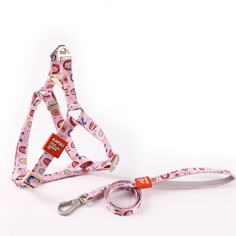 Pet Printed Harness Medium And Large Dogs Anti Breakaway Vest Style Leash