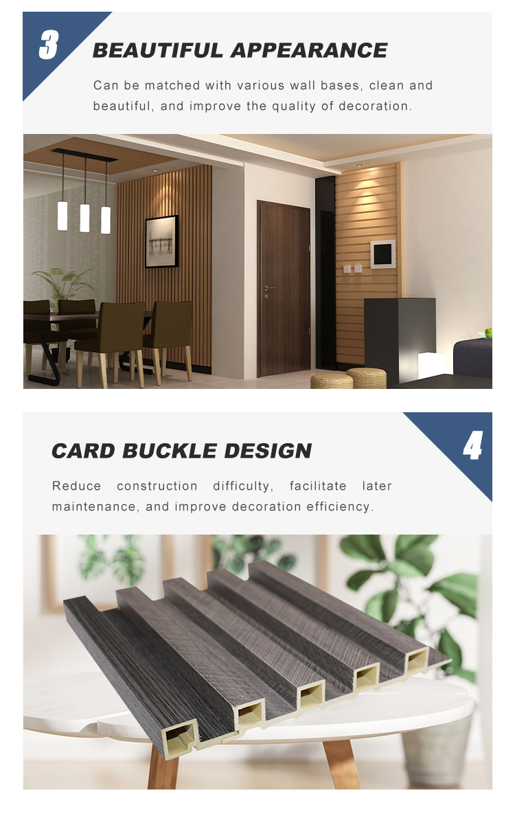 Home improvement decoration wall cladding panel slat wall panel interior wpc wall panel