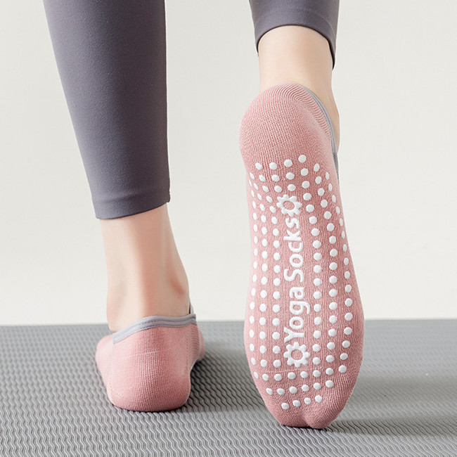 Sports Plain Non Slip Yoga Socks Backless Yoga Pilates Socks With Grips