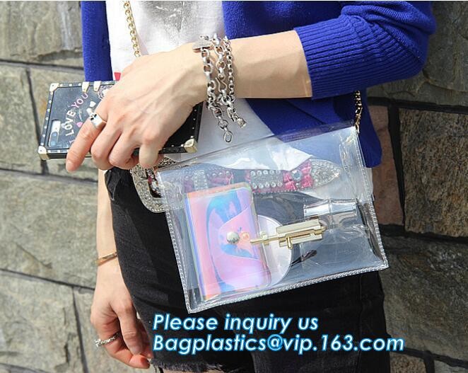 Fashion PVC Tote Bag Shoulder Handbag Transparent PVC Beach Bag, Fashion transparent pvc ladies shoulder bag crossbody s