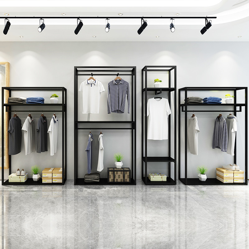 Polish Clothes Store Rack For Wardrobe Shop Electroplate Surface OEM ODM
