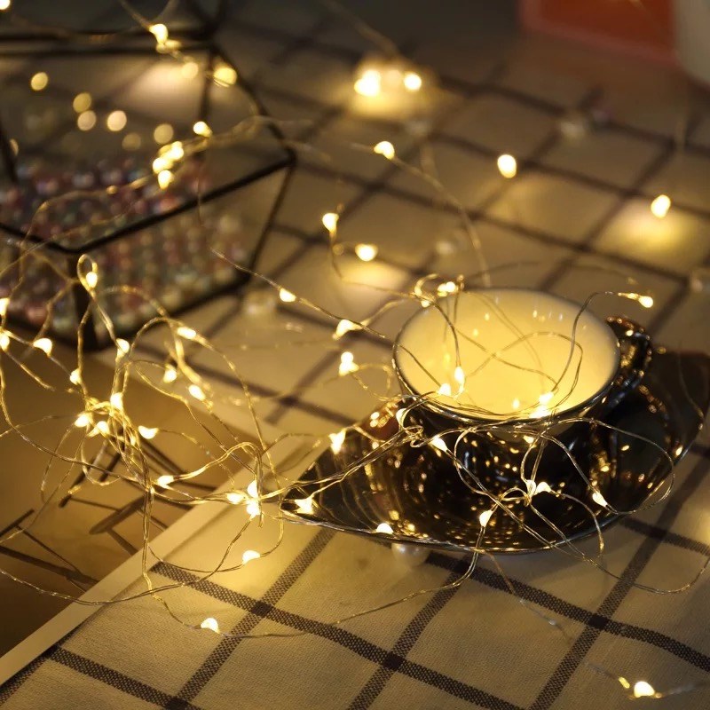 Decorative 10M 100 LED 3AA Battery Powered Copper Fairy String Lights