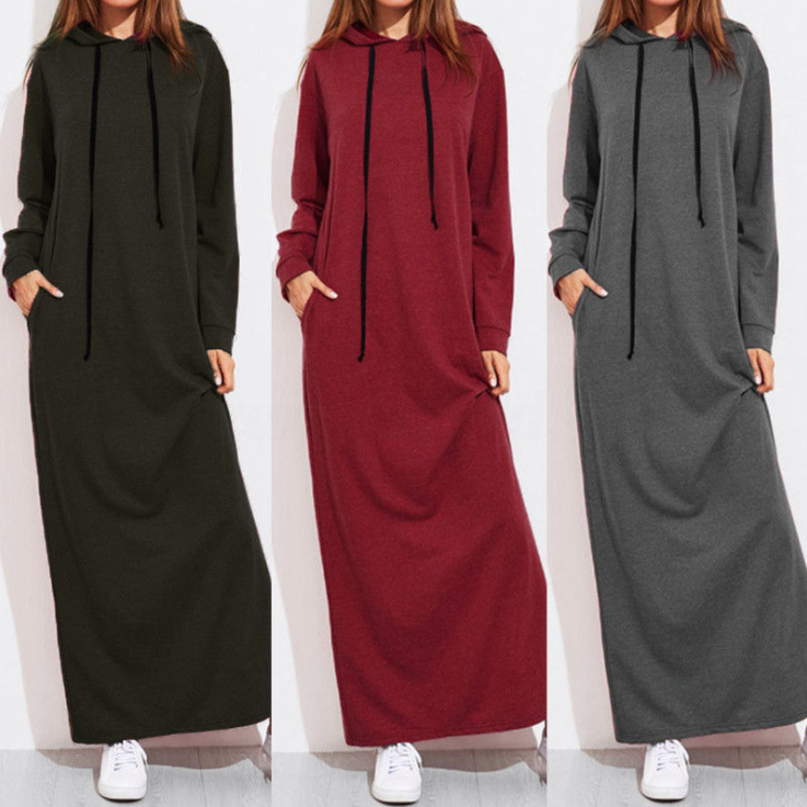 Long Sleeve Plus Size Ladies Shirts Long Hoodie Dress For Girls Eco Friendly