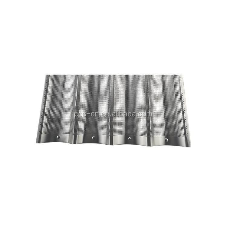 commercial 4/5/6 bakeware slotted aluminum perforated french bread metal baking pan baking equipment baguette baking tray
