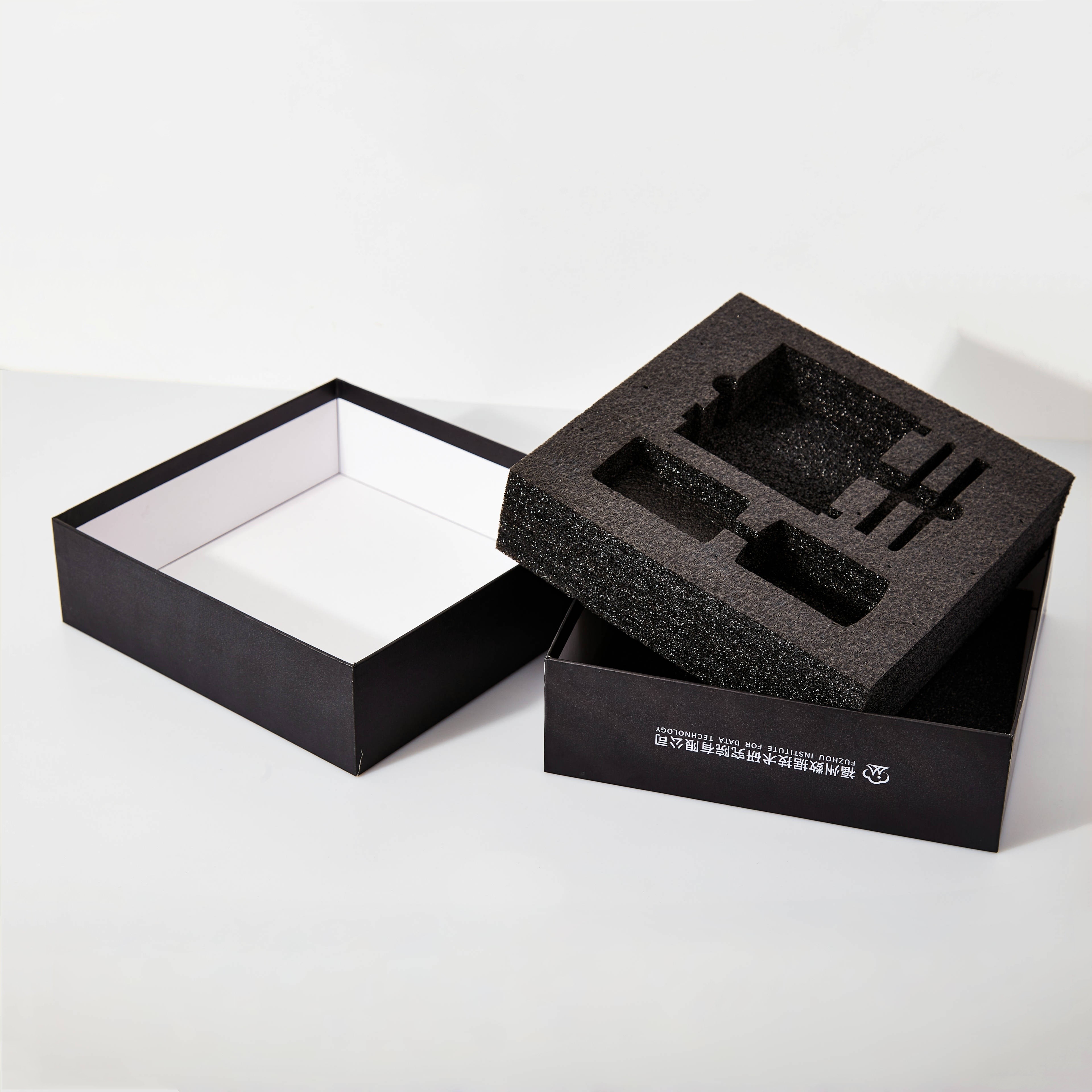Reusable Custom logo printed Elegant Black cardboard Box with foam Cosmetic Perfume Gift product packaging paper boxes
