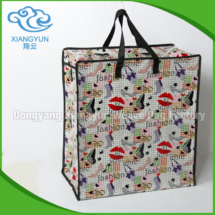 Zipper Top Woven Laminated Polypropylene Tote Bags Non Woven Grocery Bags