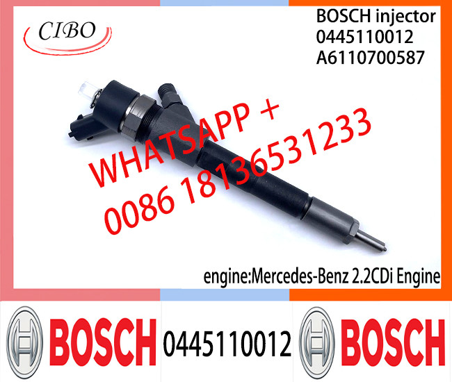 Diesel Common Rail Injector 0445110009 0986435004 0445110010 0445110012 0445110011 A6110700587 for Mercedes-Benz 2.2CDi