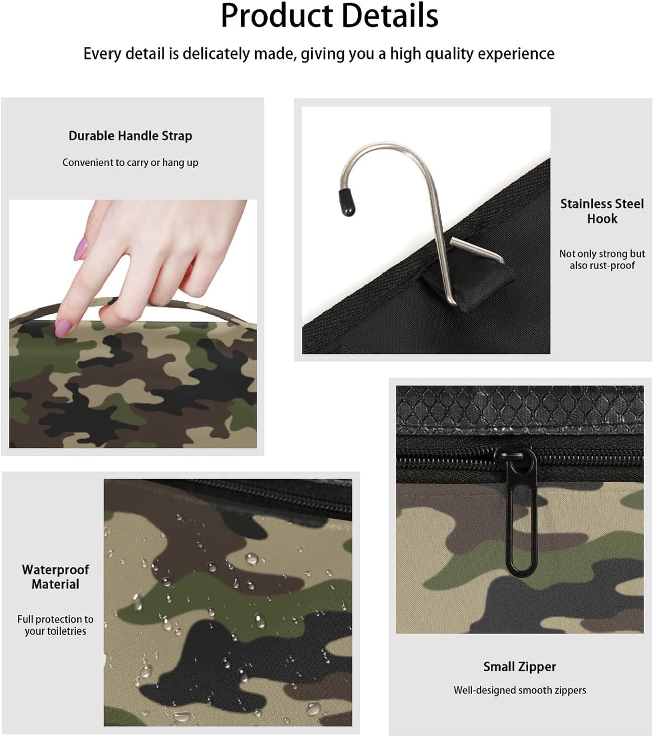 Hanging Toiletry Bag Portable Hanging Travel Makeup Bags Waterproof Large Cosmetic Bag Travel