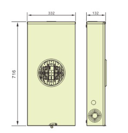YOMIN 4Jaws/4J 320A Single Phase Square Electric Meter Socket Box