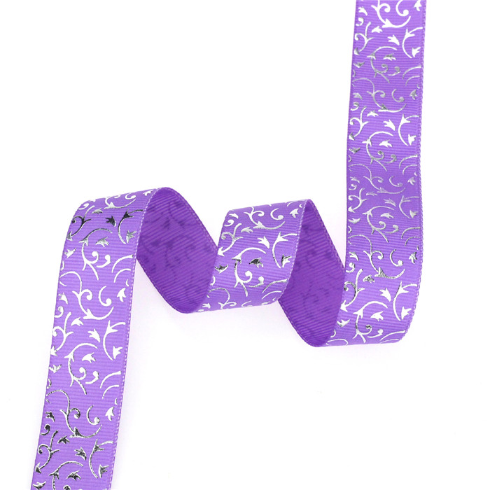 lot hot silver flowers printed grosgrain ribbons cartoon ribbon DIY handmade materials