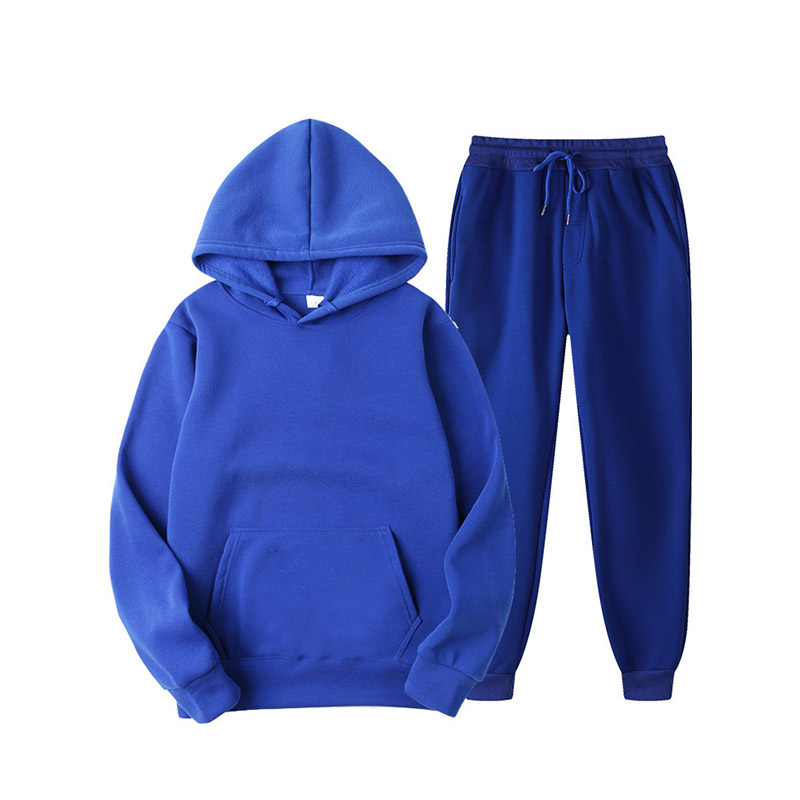 Unisex Loose Solid Tracksuits 80% Polyester 20% Cotton Hoodie With Front Pocket