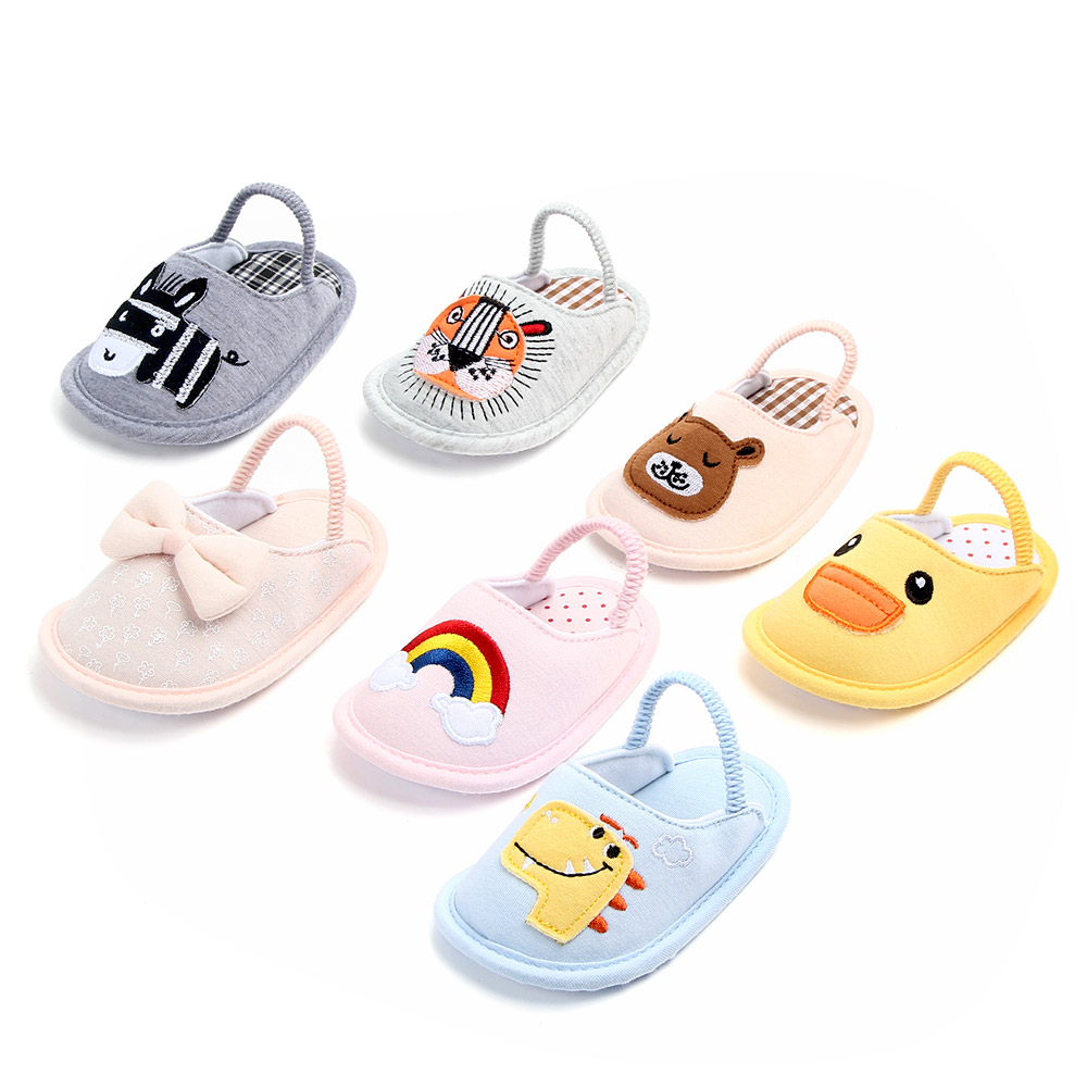 Lovely Cotton fabric cute animal bowknot rainbow infant boy girl baby sandals