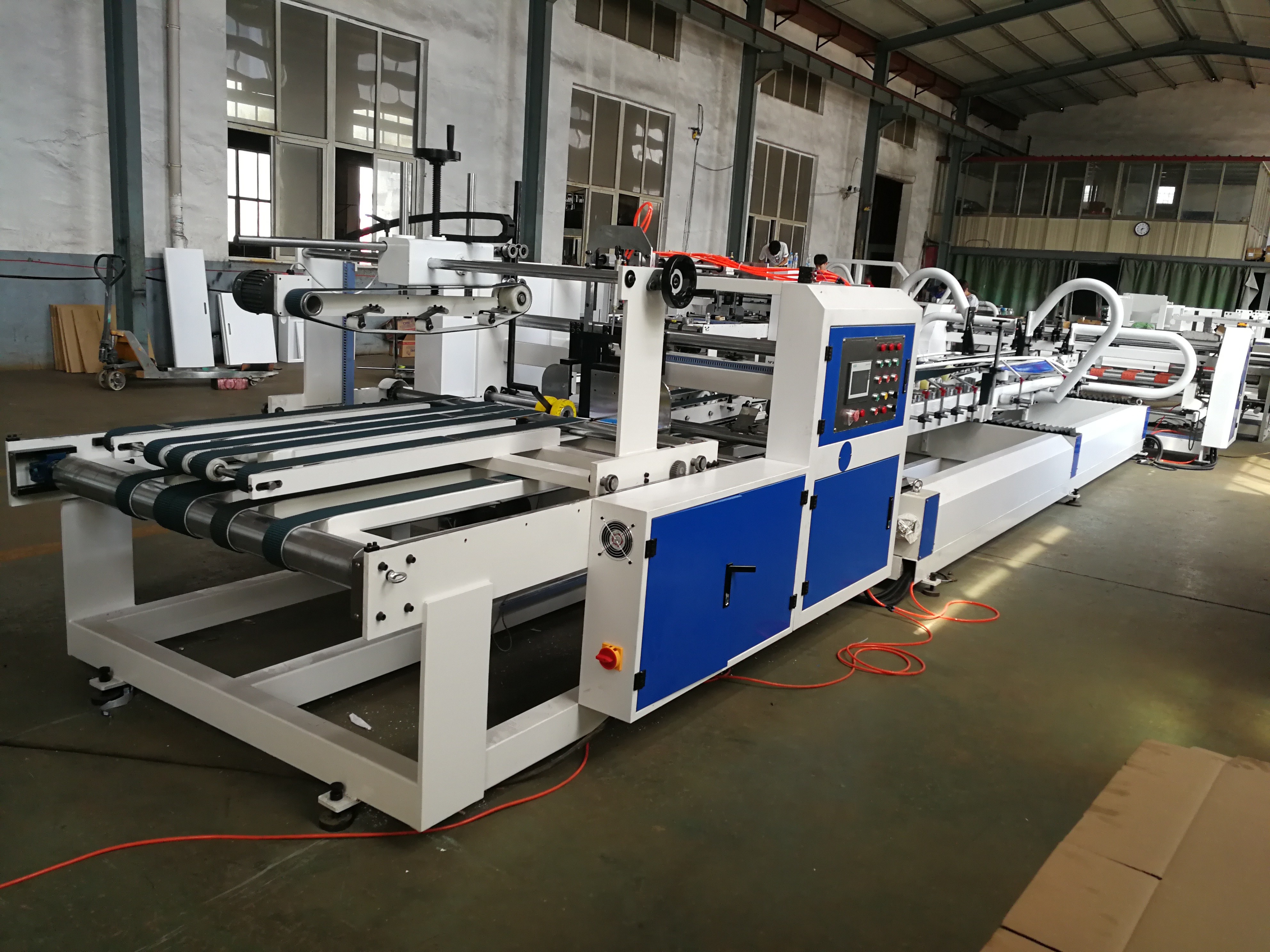 Adjustable Automatic Folder Gluer Stitcher Machines Used In Making Corrugated Boxes