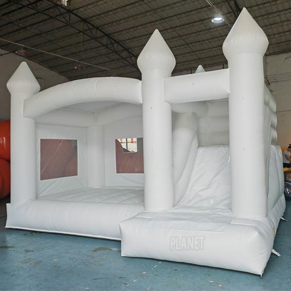Commercial Party White Bounce House Slide Combo Inflatable Bouncer PVC Jumping Bouncy Castle