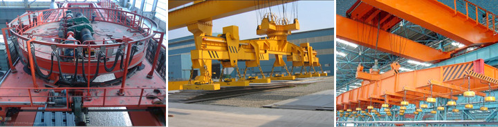 High Lifting Height Double Girder Overhead Crane With Electromagnetic Hanging Beam