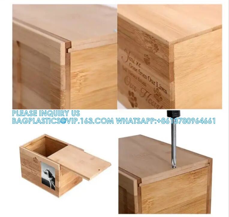Pet Memorial Urns Cremation Urns Box Photos Frame Dog Cat Wooden Coffin Casket Wooden Urn - Pet Urns