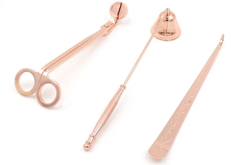 Stainless Steel Candle Wick Hook / Wick Trimming Scissors Three Piece Set