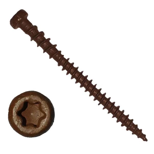 Deck screw torx outside black brown coated 3" 76 mm square head outdoor