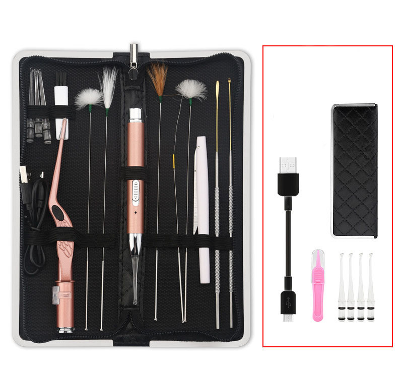 13PCS In 1 Suit Metal Steel Wood Ear Cleaner Portable Home Office Travel Use