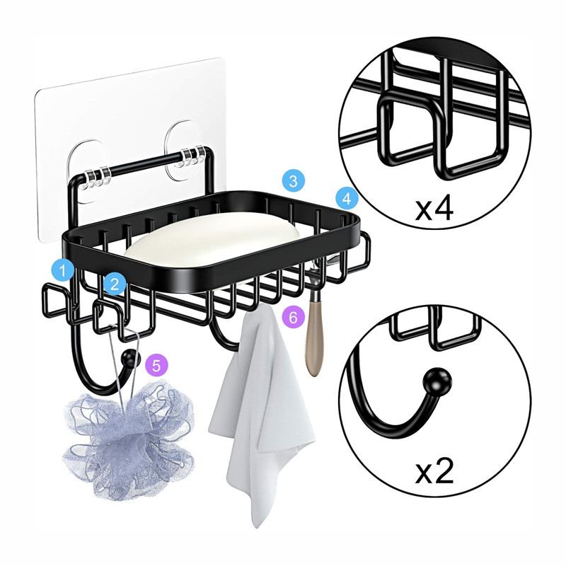 No Drilling Durable Stainless Steel Soap Dish Holder for Bathroom and Kitchen
