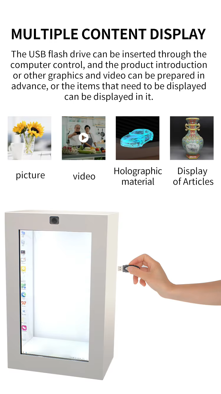 22inch 3D Hologram Box Transparent Lcd Showcase