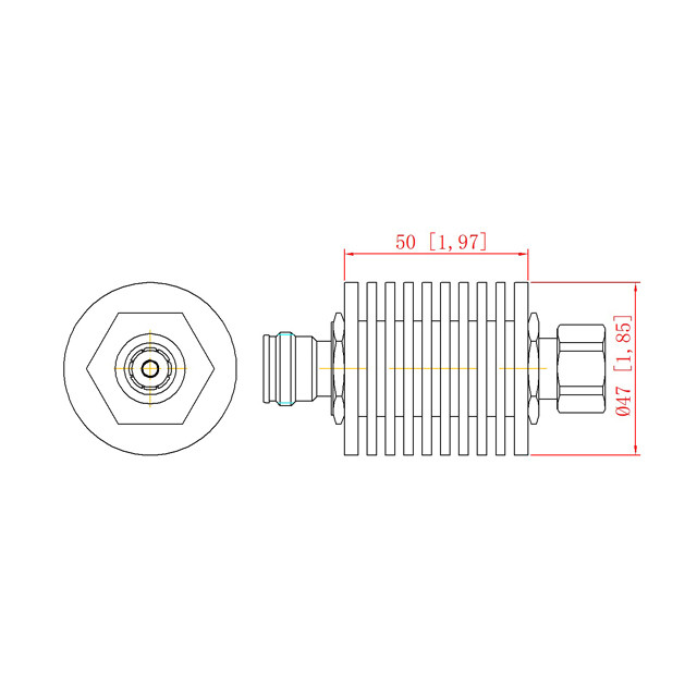 DC-4000MHz 10W Attenuator 4.3-10 Male To 4.3-10 Female