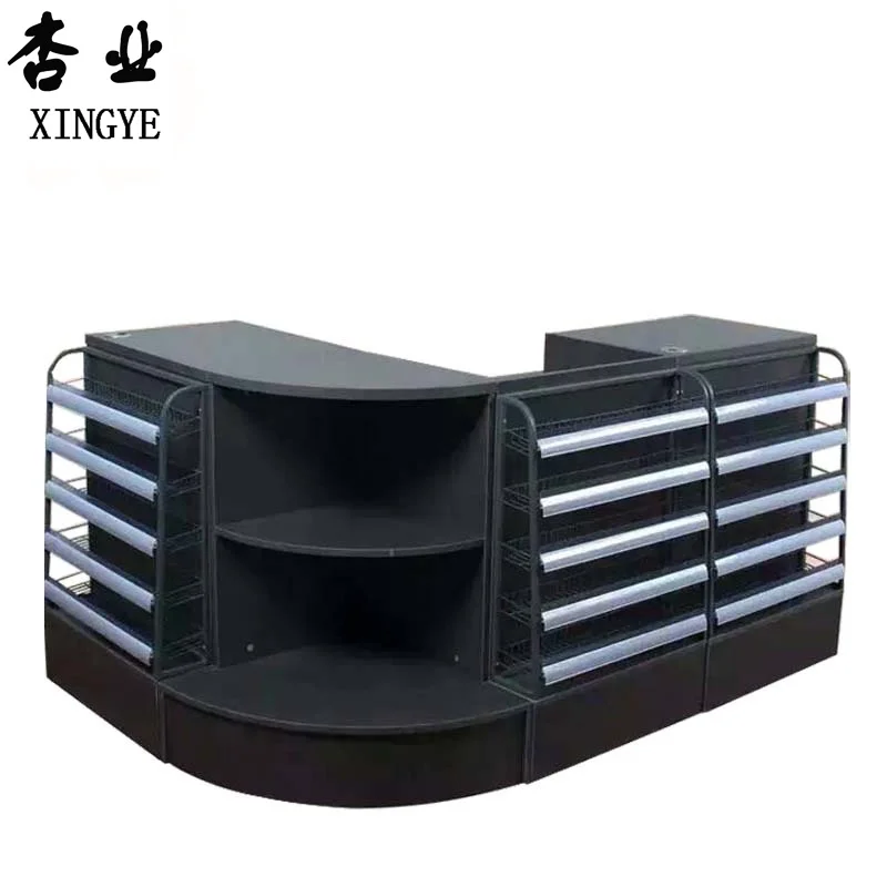 Factory customized color size metal heavy duty Checkout Counter supermarket shelves