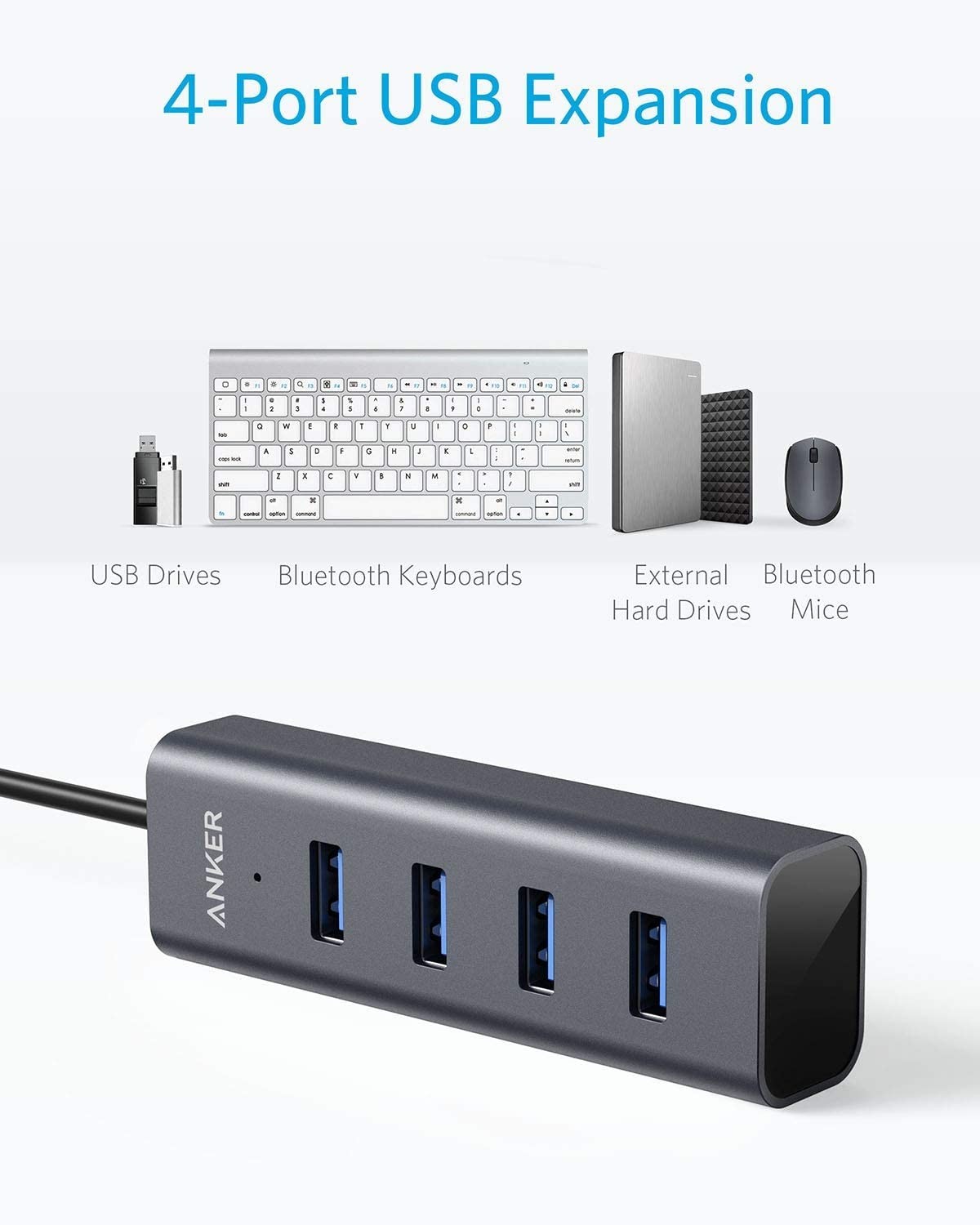 4Port Aluminum USB C Multiport Adapter For MacBook Pro FCC