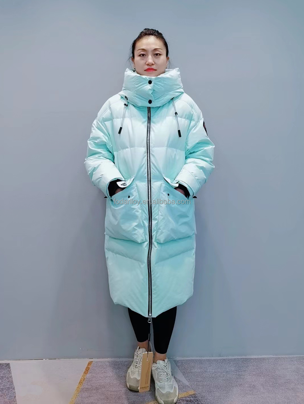 FODARLLOY F23516 Ladies Warm Hooded Cotton-padded Clothes Women Slim Long Winter Jackets Women Coats