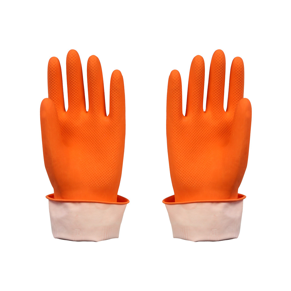 Beautiful Waterproof Rubber Work Gloves , Chemical Resistant Latex Gloves