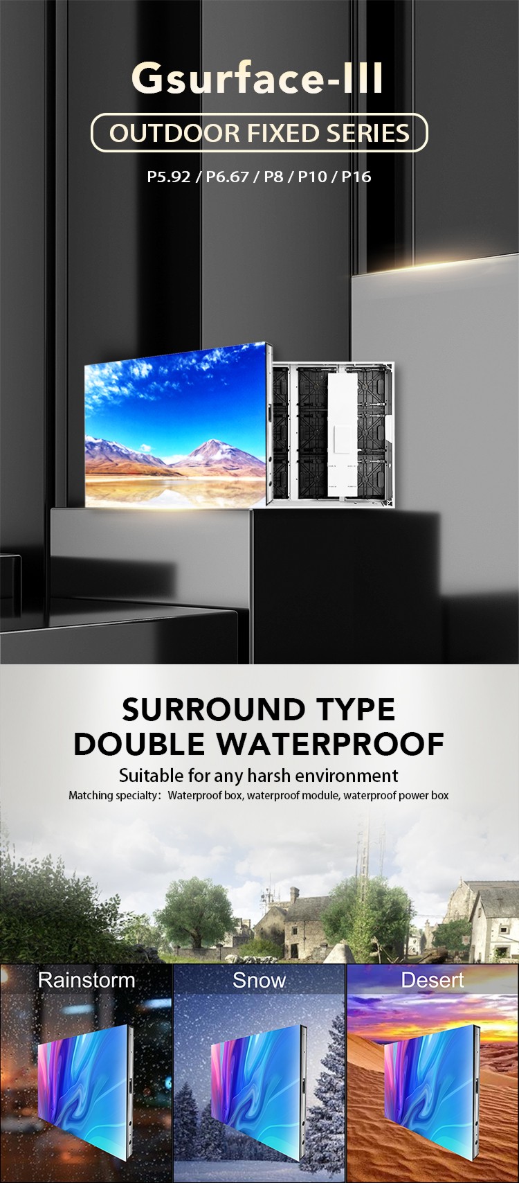 GCL P5 Advertising Publish Outdoor LED Display 140 View Angle And High Refresh Rate