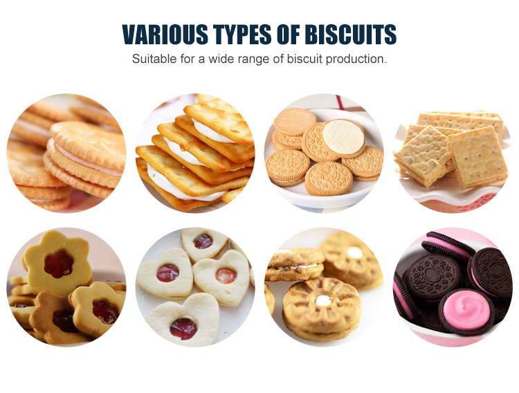 Two Lane Jam Filling Automatic Biscuit Making Machine , Multifunction Sandwich Cookie Machine