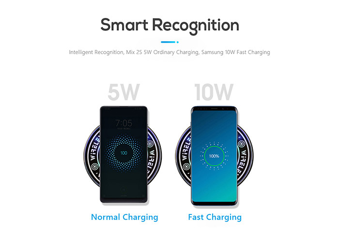 10W Magic LED Glowing QI Standard Wireless Charging Pad