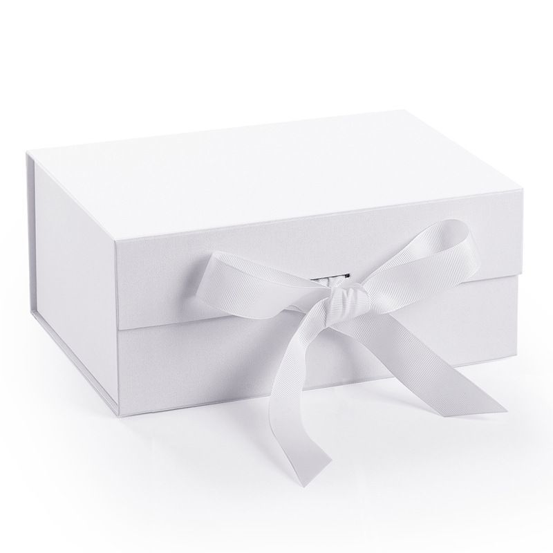 Wholesale Gold Foil Custom Logo Foldable Falt Shipping Pink Magnetic Cardboard Paper Gift Packaging Box with Ribbon