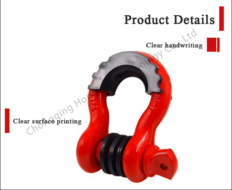 High Polished Heavy Industry Marine Bow Shackle Carbon Steel Black Painted for Loads