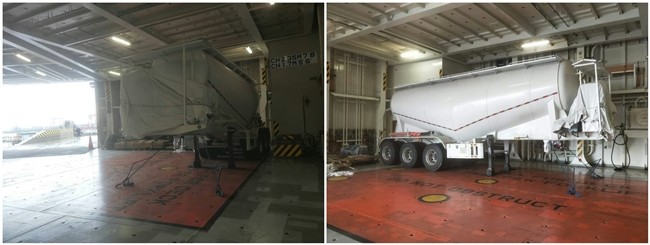 Triple Axle 50 Ton Bulk Cement Trailer , Bulk Cement Semi Trailer